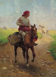 Mit Gänsen auf dem Markt
